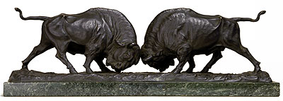 Picture: Bronze sculpture "Fighting bisons"