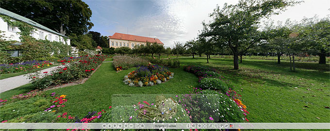 externer Link zum virtuellen Rundgang durch Schloss und Hofgarten Dachau