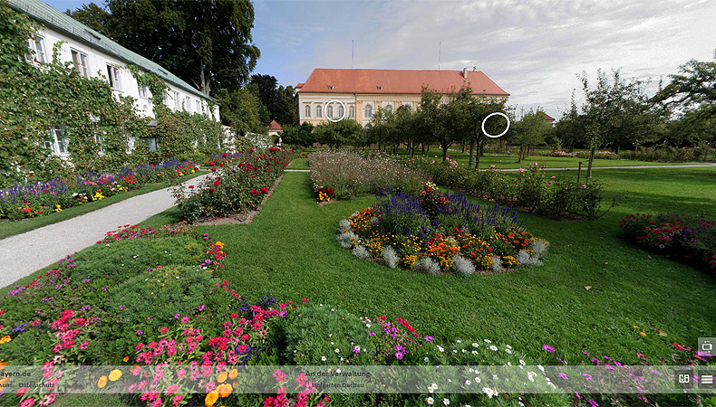 External link to the virtual tour on Dachau Palace and Court Garden